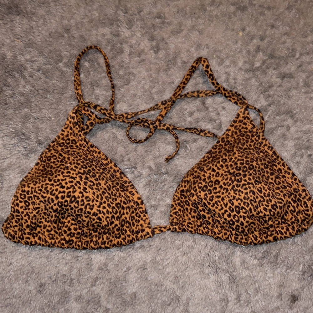 Target cheetah print triangle bikini top